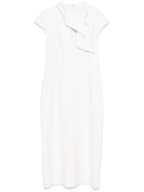 neck tie-fastening midi dress