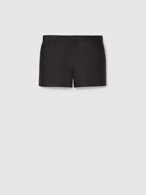 Wool silk gabardine shorts