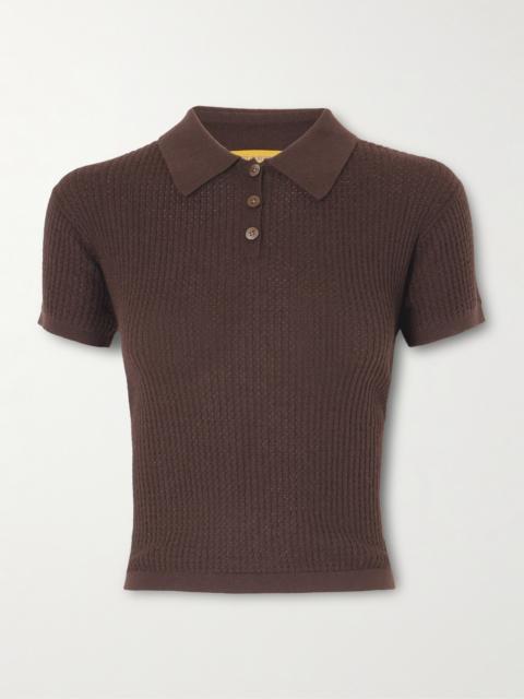 Ribbed Cashmere Polo Sweater