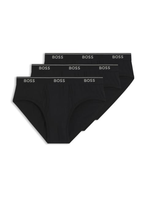 THREE-PACK OF COTTON BRIEFS WITH LOGO WAISTBANDS