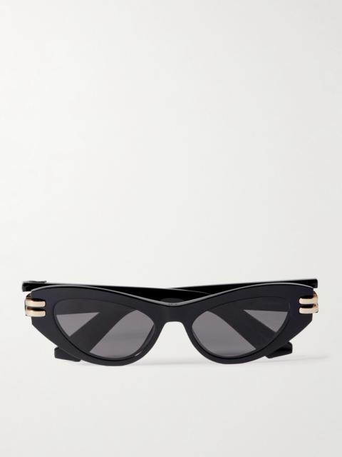 Cdior B1u Cat-eye Acetate And Gold-tone Sunglasses