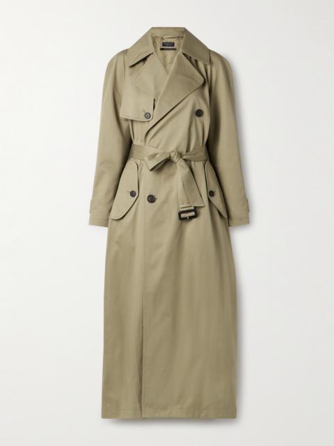 Cocoon Double-breasted Cotton-twill Trench Coat