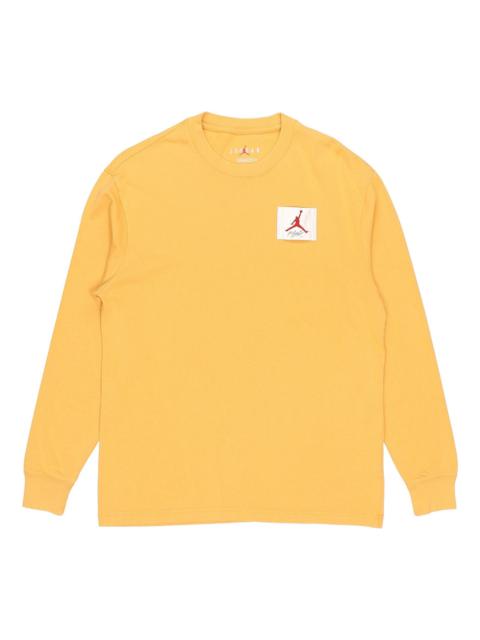 Air Jordan Logo Print Crew-neck Sports 'Flight Yellow' DD0966-217