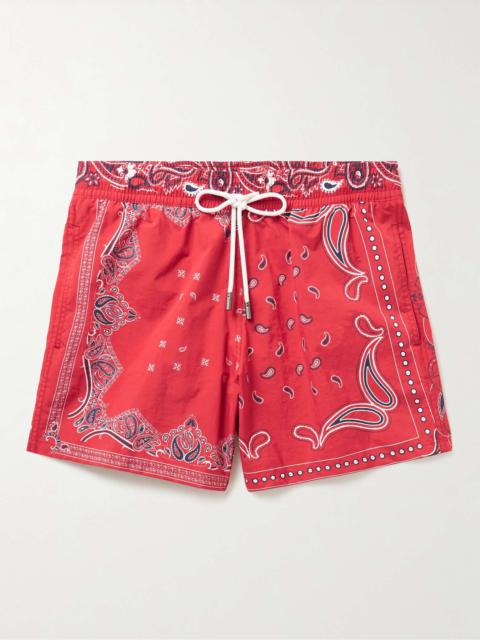 Mid-Length Paisley-Print Swim Shorts