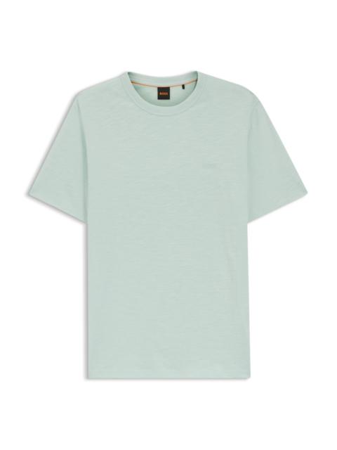 SLUB-COTTON T-SHIRT WITH LOGO DETAIL