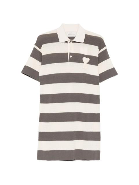 Ami Paris Striped Heart Appliqué Dress