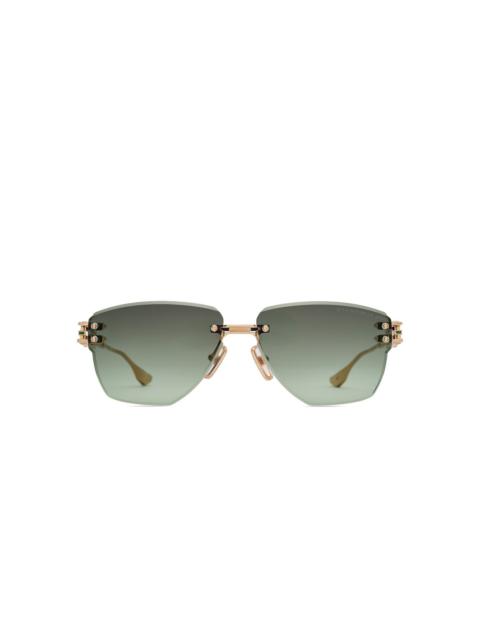 rimless geometric-frame sunglasses