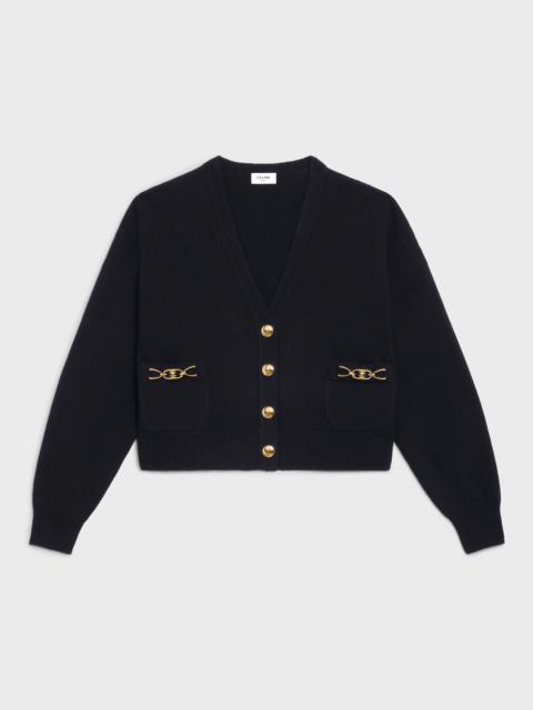 CARDIGAN WITH GOURMETTE IN HERITAGE CASHMERE