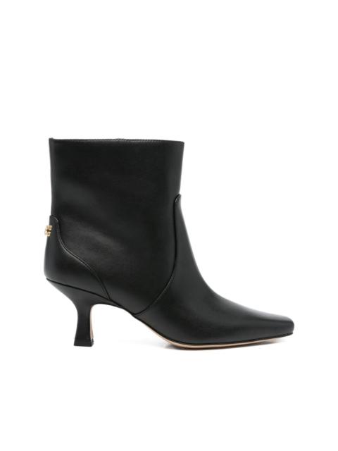 75mm leather heeled boots