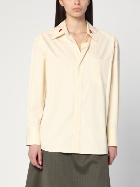 Cream shirt in cotton and silk