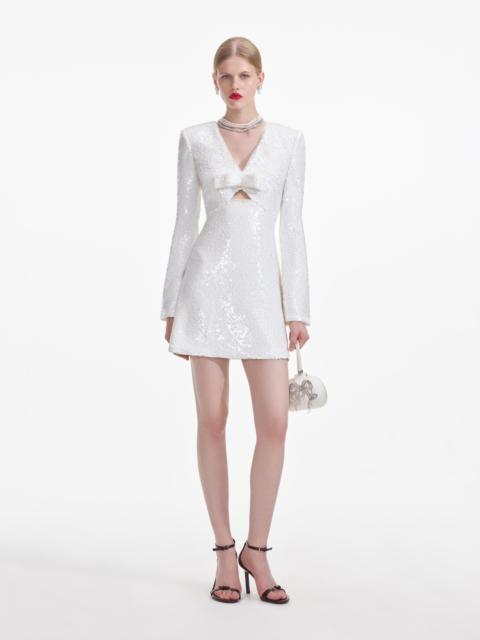 White Sequin Mini Dress