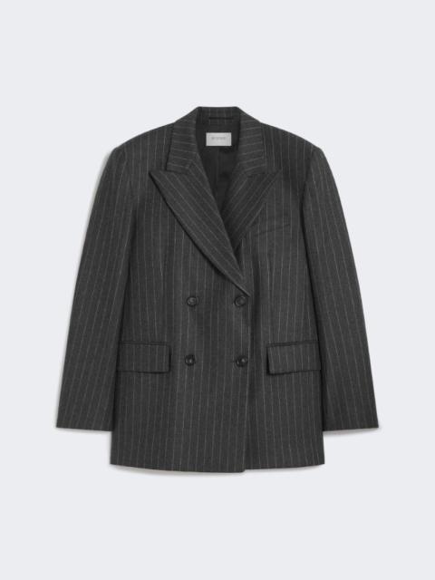 Wool and viscose oversize blazer - RUNWAY - DARK GREY