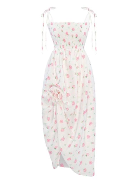 floral-print midi dress