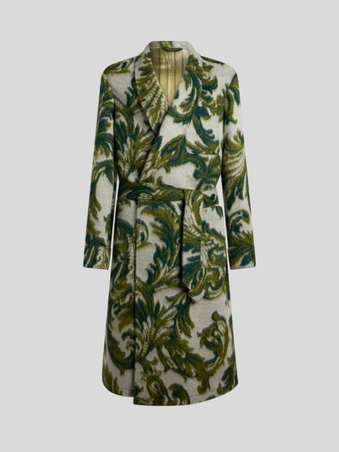 WOOL-BLEND JACQUARD ROBE COAT