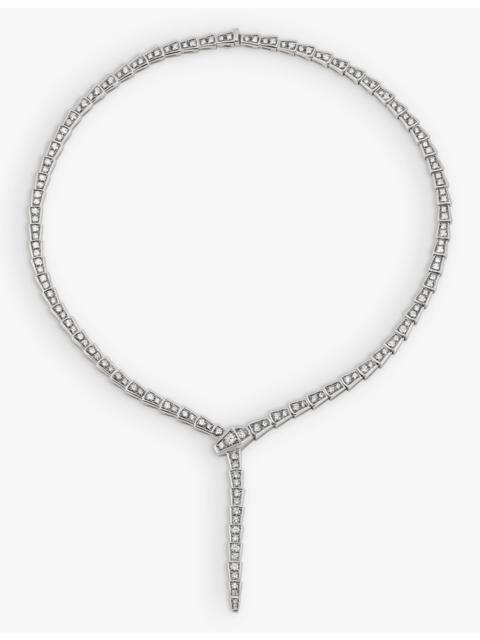Serpenti Viper 18ct white-gold and 8.21ct diamond necklace