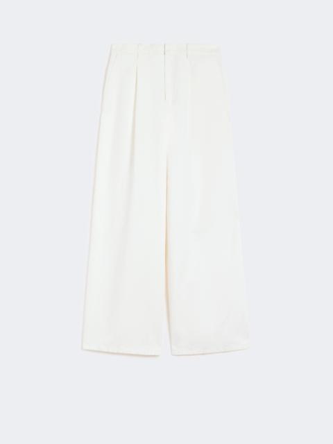 Wide-fit cotton and linen trousers - WHITE