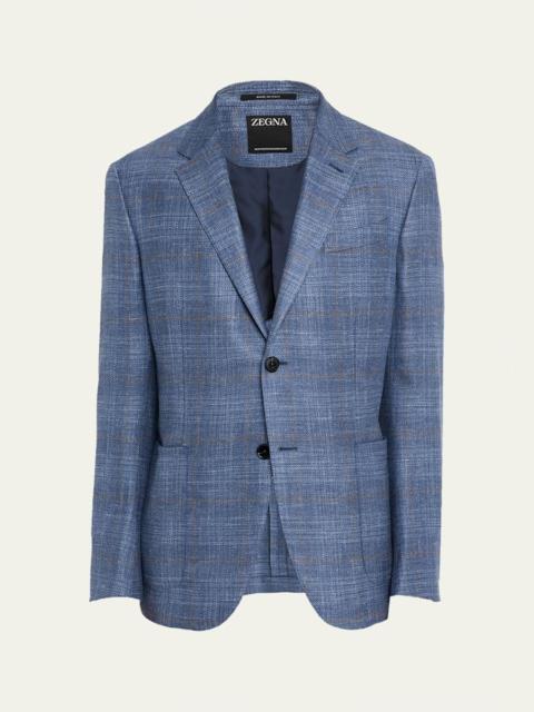 Men's Melange Windowpane Winter Crossover Sport Coat