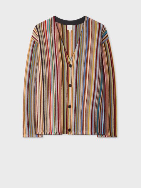'Signature Stripe' Merino Wool-Blend Cardigan