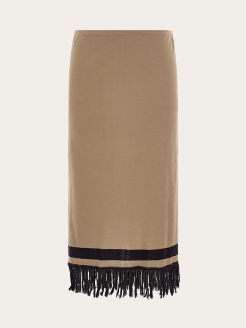 Skirt with fringe detail