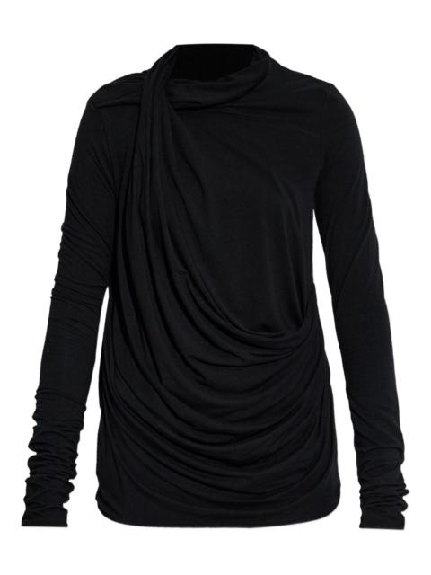 long-sleeve draped top