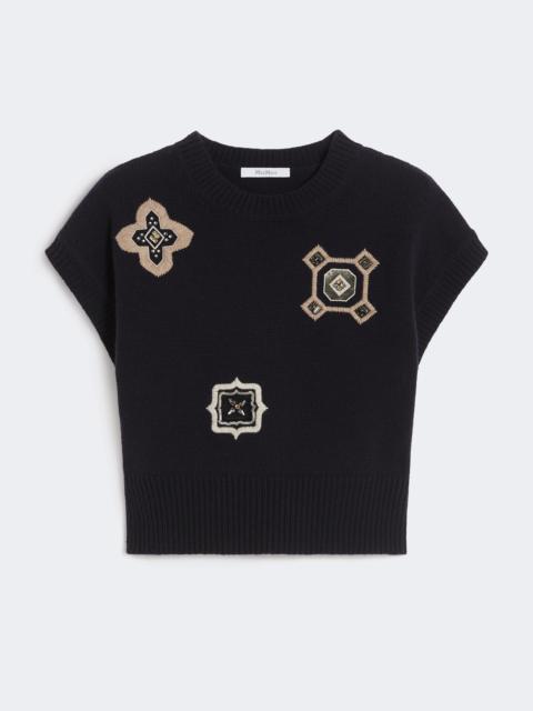 Wool and cashmere cropped sweater - ULTRAMARINE