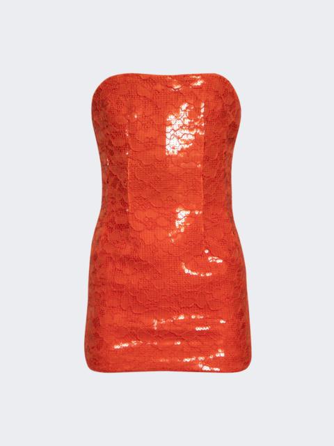 Strapless Mini Dress Orange