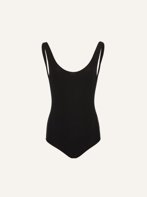 Scoop-back bodysuit in black