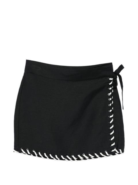 tie-waist mini skirt