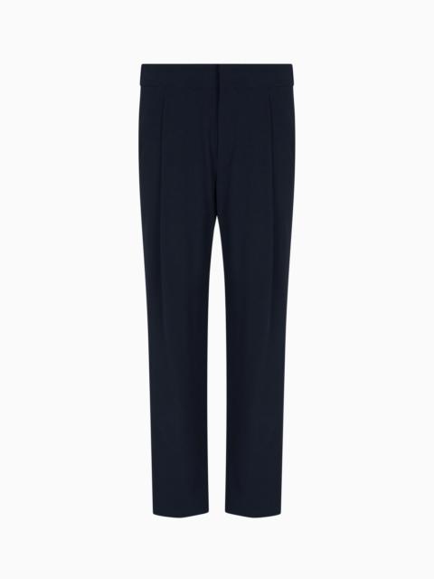 SINGLE-DART, WOOL-CRÊPE TROUSERS