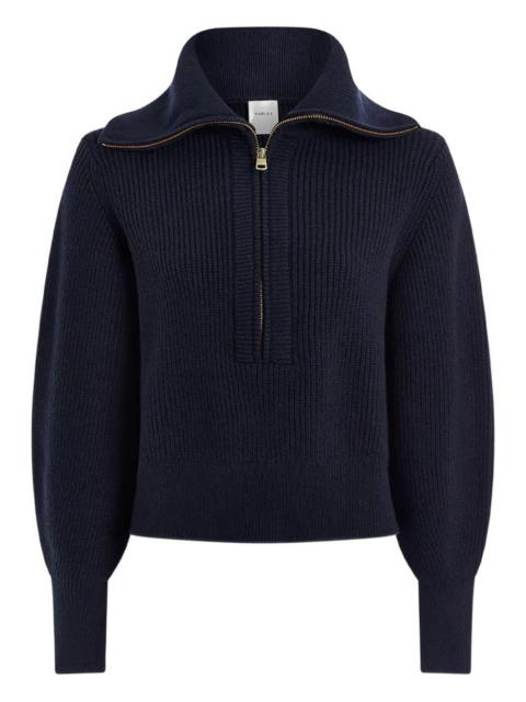 Maura half-zip ribbed sweater