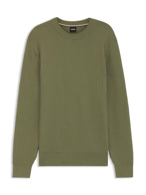 COTTON SWEATER WITH MIXED STRUCTURES