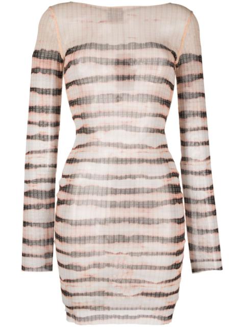 JEAN PAUL GAULTIER WOMEN High Neck Long Sleeve Dress Ecru/Brown
