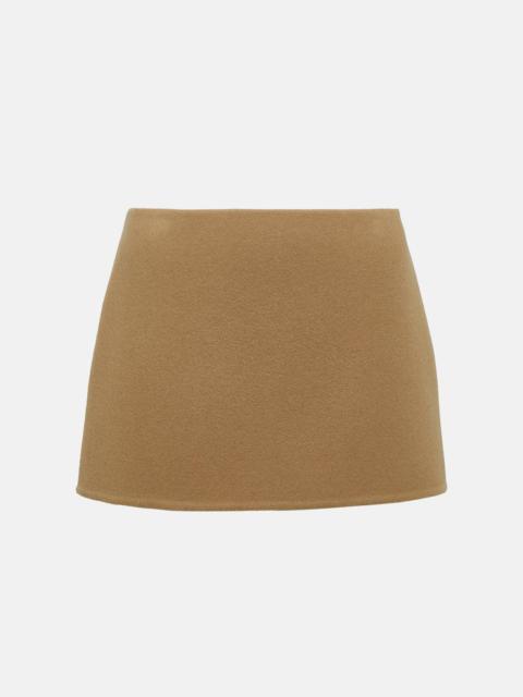 Wool velour miniskirt
