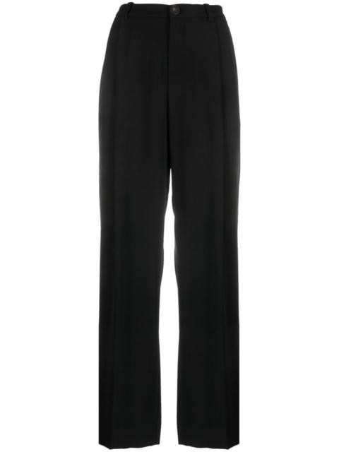 inverted-pleat wide-leg trousers
