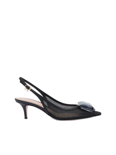 55mm slingback mesh pumps