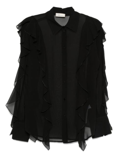 ruffled silk shirt