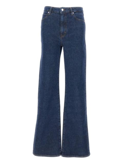 high-waisted flared jeans
