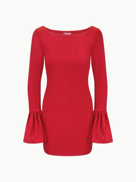 STAUD HAWTHORNE DRESS ROUGE