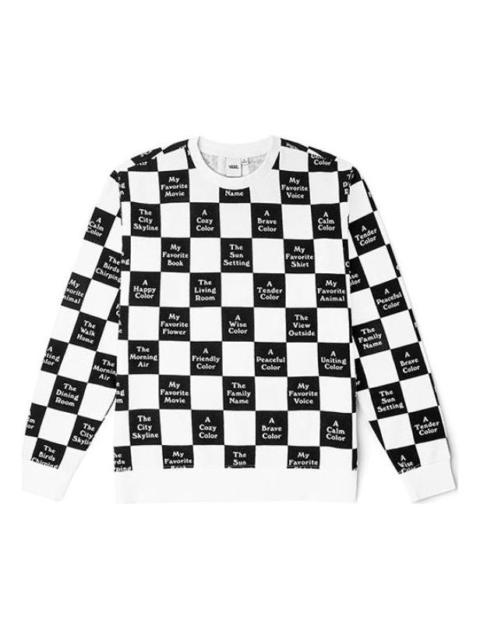 (WMNS) Vans Checkerboard 21 Boyfriend Crew Sweatshirt 'Black White' VN0A5LJJ705