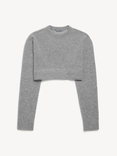 Women's Cropped Crewneck in Heather Grey