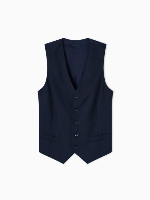 SINGLE-BREASTED WAISTCOAT IN VIRGIN WOOL