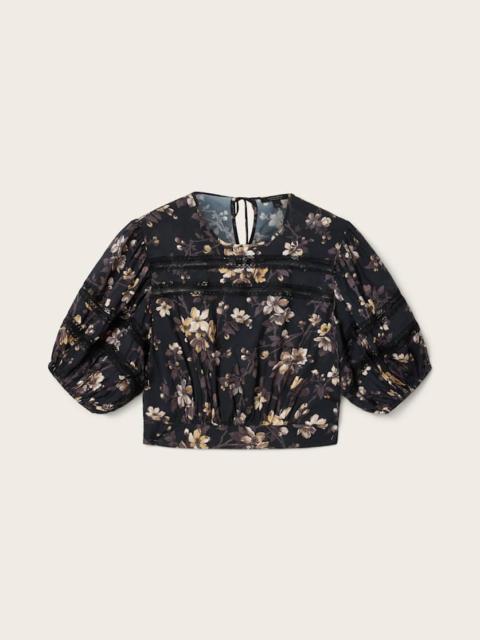 PEONY LACE TRIM CROPPED TOP