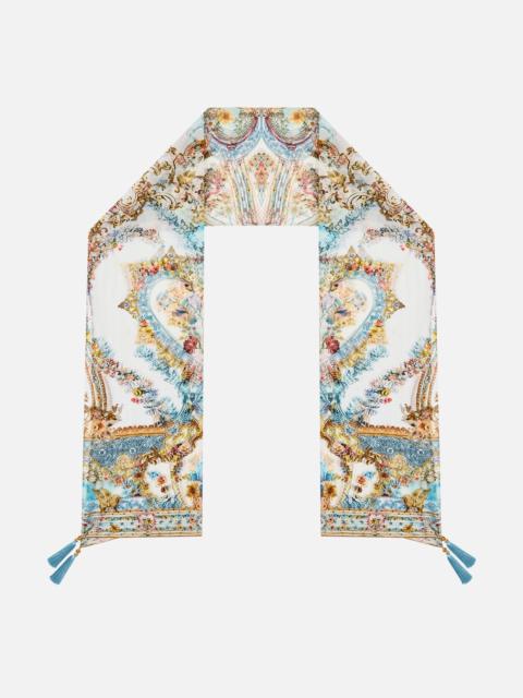 LONG SILK CRINKLE CHIFFON SCARF