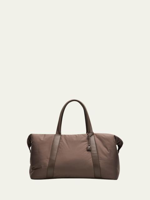 Men's Wind Nylon Leather-Trim Duffel Bag with Pouches