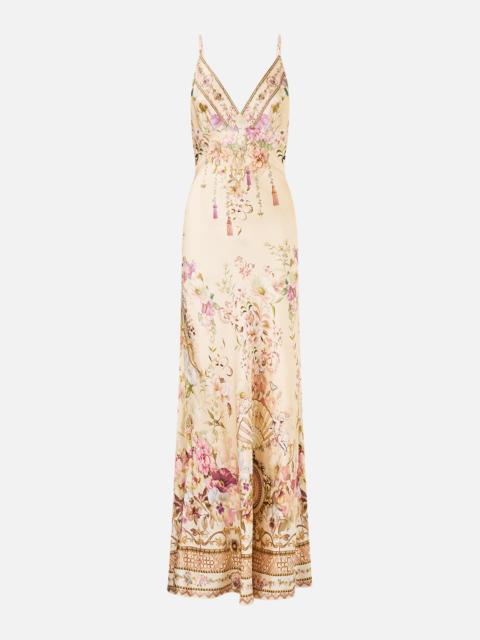 V NECK FULL LENGTH BIAS SLIP DRESS