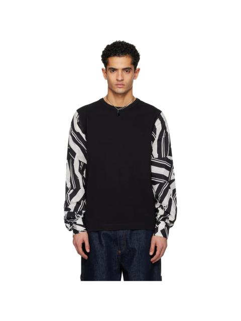 Black Poplin Sleeve T-shirt