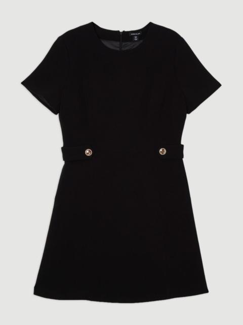 Compact Stretch Essential Waist Tab Detail Tailored Mini Dress