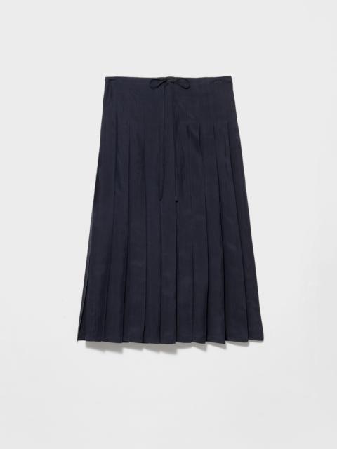 Pleated silk midi-skirt