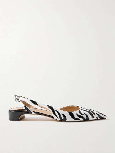 Delia Appliquéd Leather Slingback Pumps