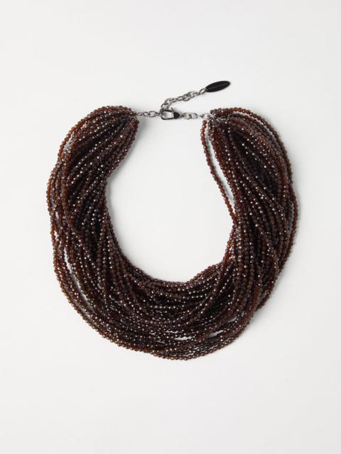 Brown Vetro and Sterling Silver choker